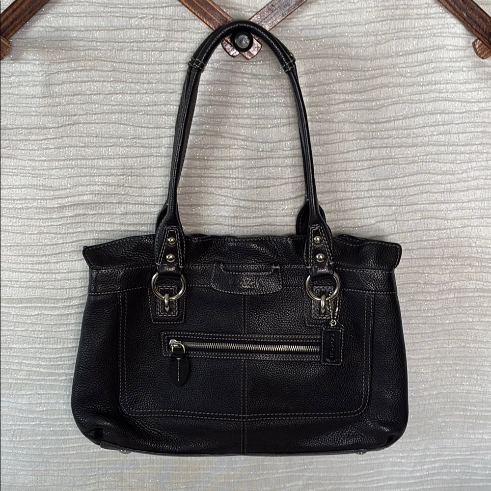 Coach Penelope Pebble Leather Black Handbag